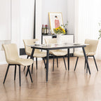 Lot de 2 chaises de salle à manger modernes en cuir capitonné sans accoudoirs