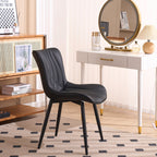 Lot de 2 chaises de salle à manger modernes en cuir capitonné sans accoudoirs