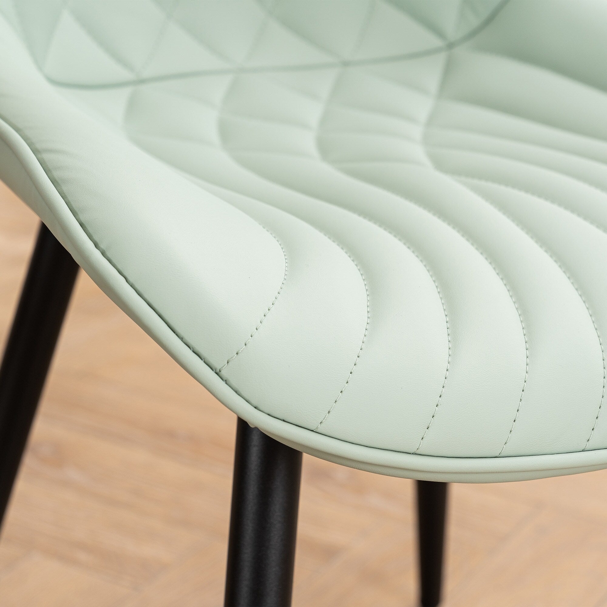 Lot de 2 chaises de salle à manger modernes en cuir capitonné sans accoudoirs