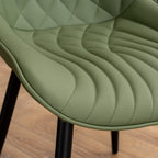 Lot de 2 chaises de salle à manger modernes en cuir capitonné sans accoudoirs