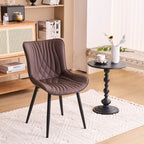 Lot de 2 chaises de salle à manger modernes en cuir capitonné sans accoudoirs