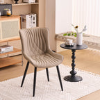 Lot de 2 chaises de salle à manger modernes en cuir capitonné sans accoudoirs