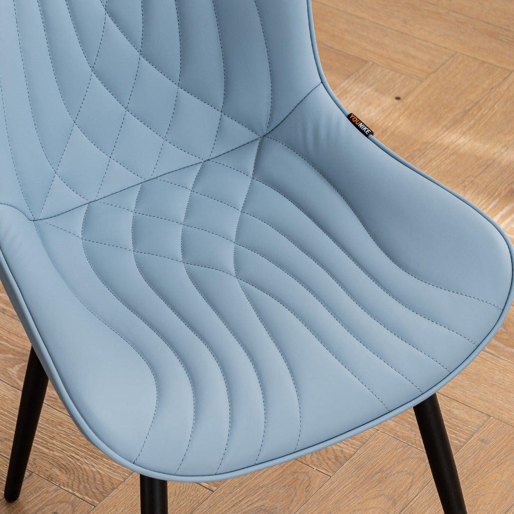 Lot de 2 chaises de salle à manger modernes en cuir capitonné sans accoudoirs