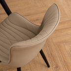 Lot de 2 chaises de salle à manger modernes en cuir capitonné sans accoudoirs