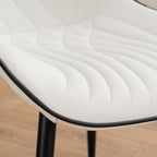 Lot de 2 chaises de salle à manger modernes en cuir capitonné sans accoudoirs