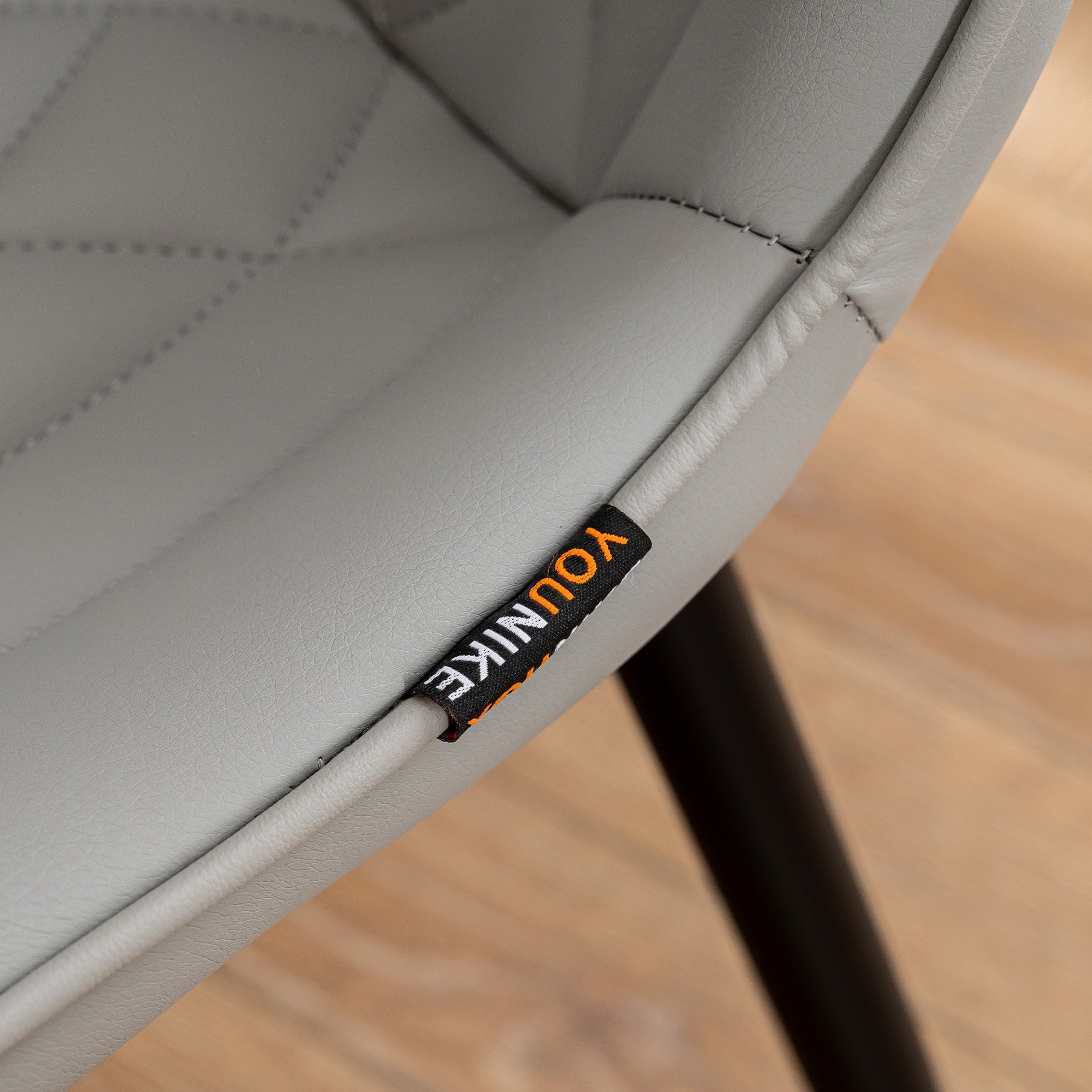 Lot de 2 chaises de salle à manger modernes en cuir capitonné sans accoudoirs