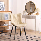 Lot de 2 chaises de salle à manger modernes en cuir capitonné sans accoudoirs