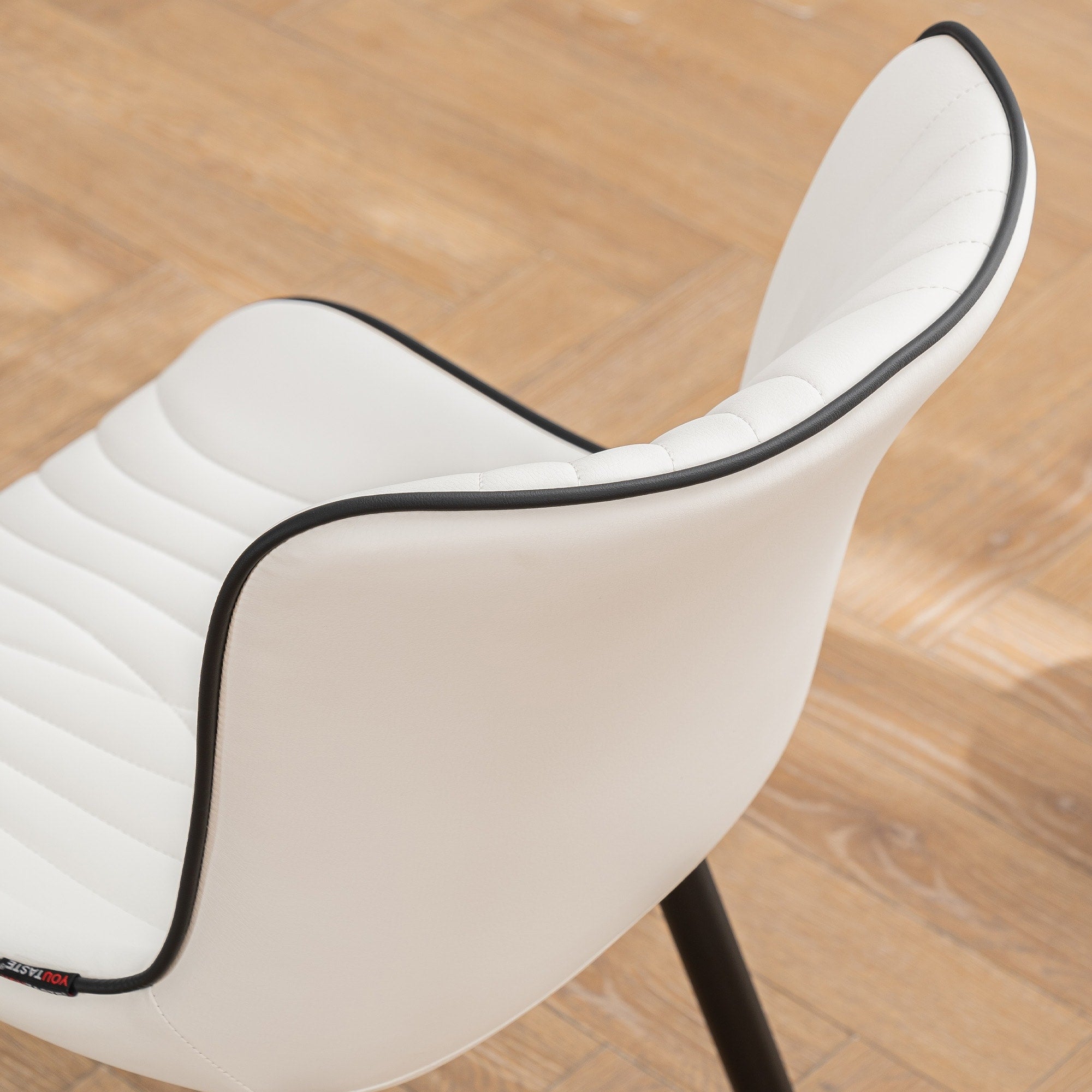 Lot de 2 chaises de salle à manger modernes en cuir capitonné sans accoudoirs