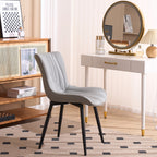 Lot de 2 chaises de salle à manger modernes en cuir capitonné sans accoudoirs