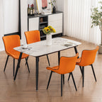 Lot de 2 chaises de salle à manger modernes en cuir capitonné sans accoudoirs