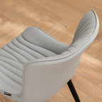 Lot de 2 chaises de salle à manger modernes en cuir capitonné sans accoudoirs