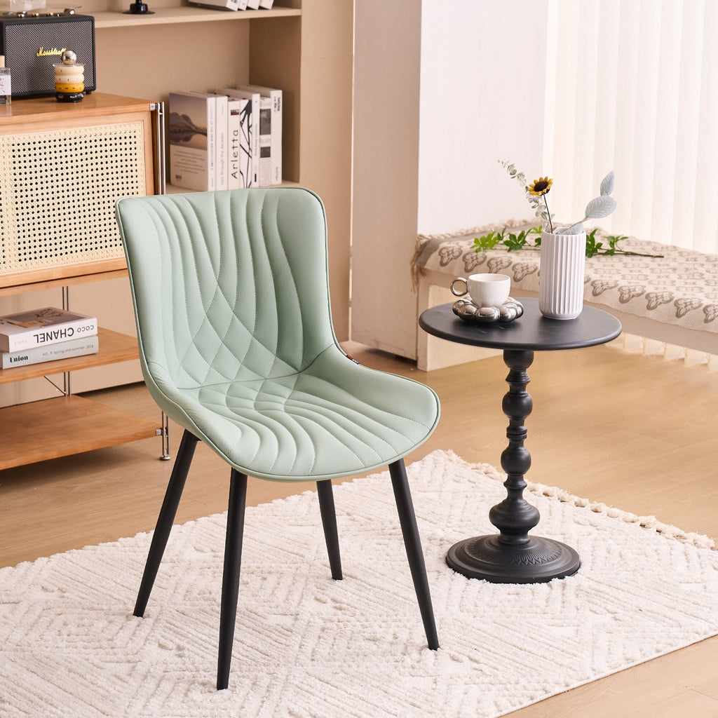 Lot de 2 chaises de salle à manger modernes en cuir capitonné sans accoudoirs