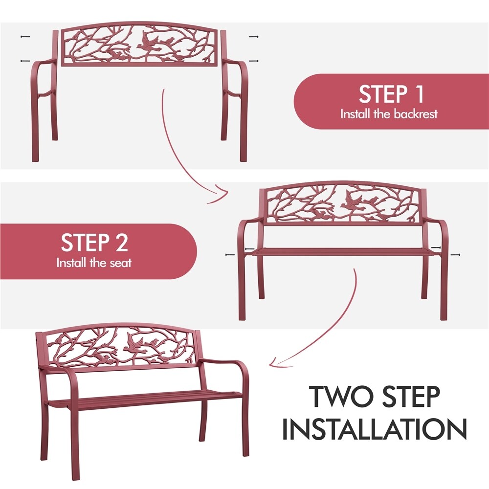 Banc de jardin Yaheetech en métal pour terrasse ou véranda - Non disponible