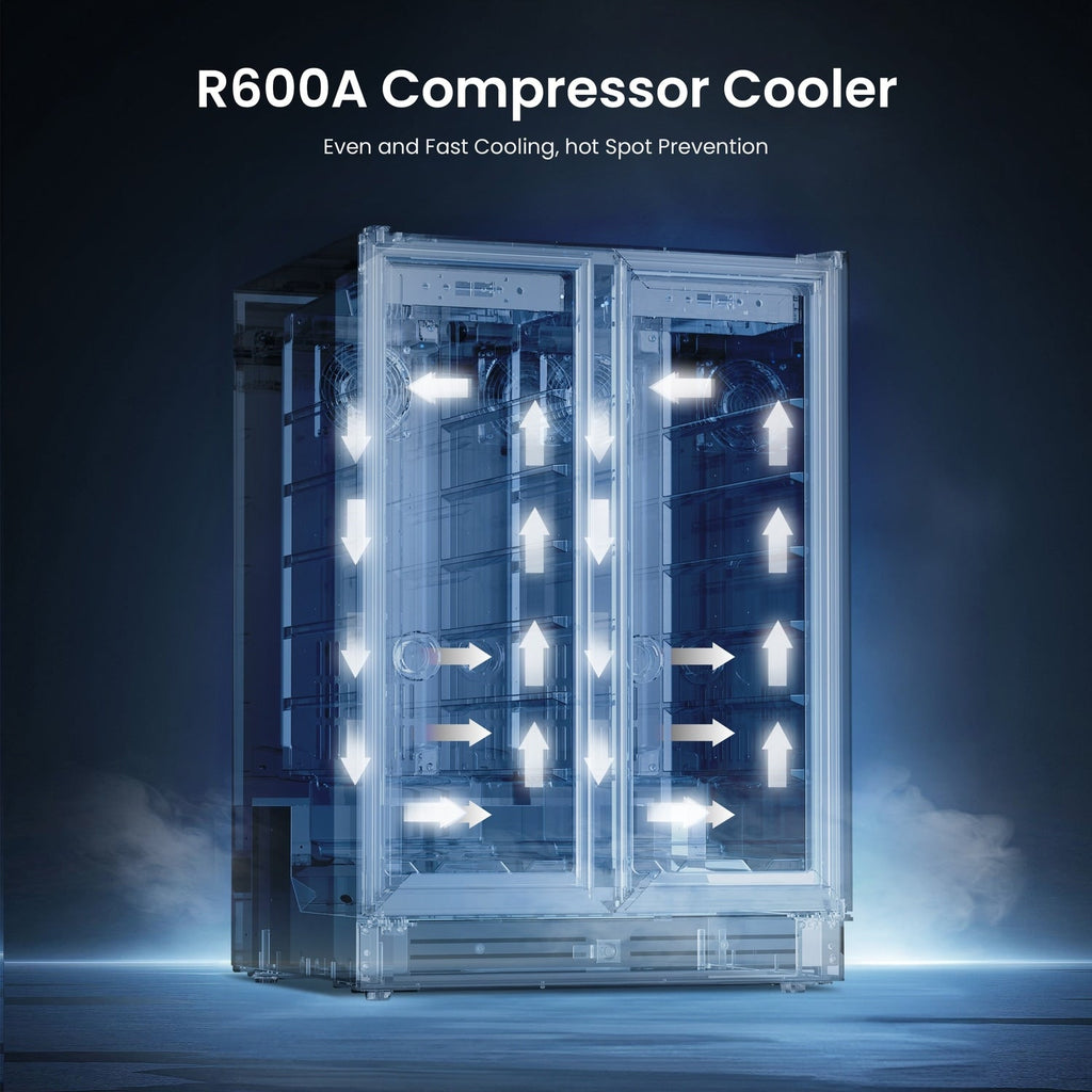 Réfrigérateur à vin/boissons de 60 cm, 20 bouteilles/60 canettes, double zone - 60 cm