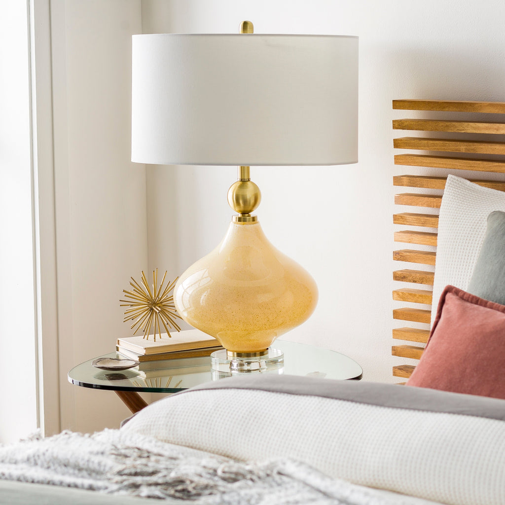 Lampe de table Zayaan en verre peint en forme de gourde