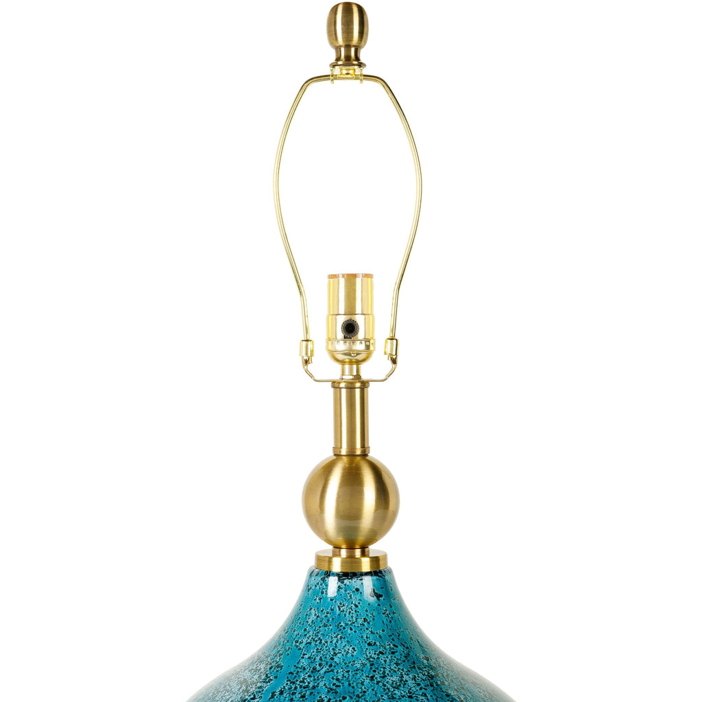 Lampe de table Zayaan en verre peint en forme de gourde
