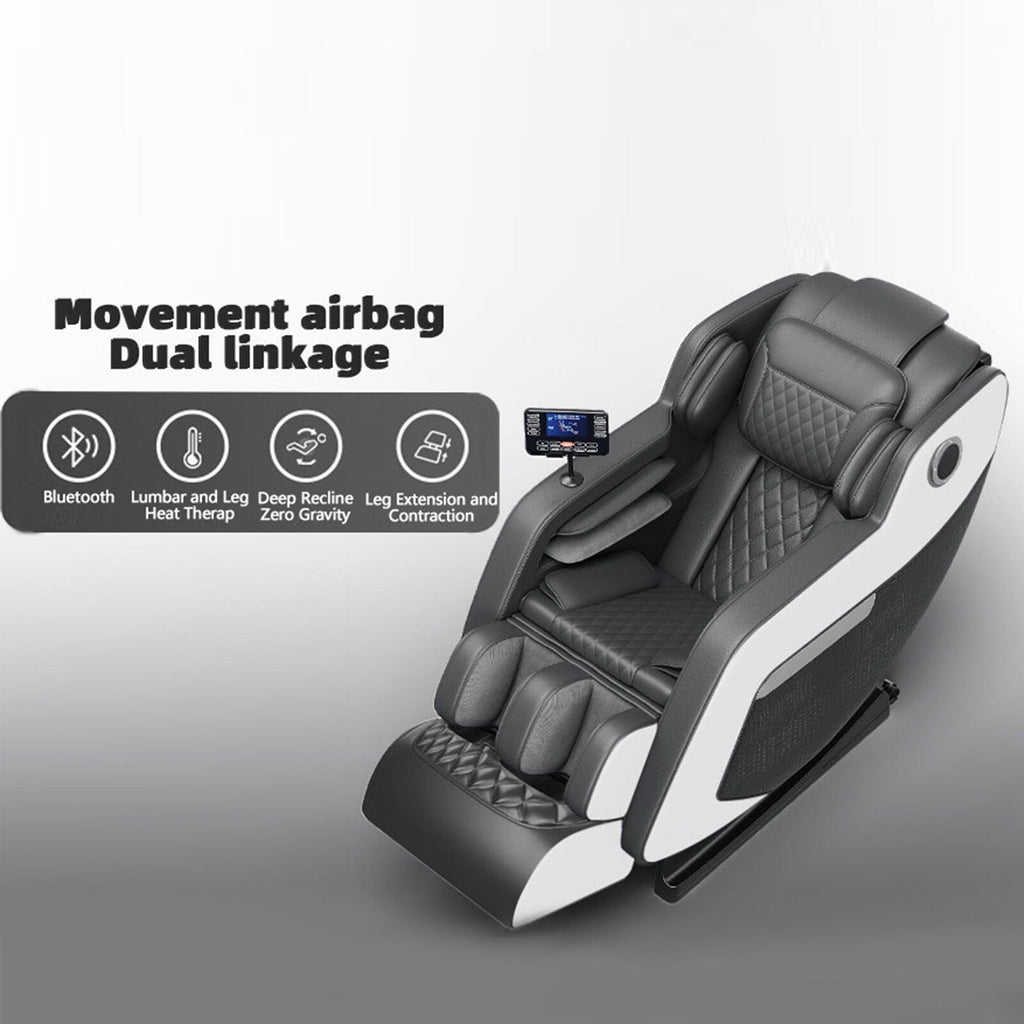 Fauteuil inclinable massant zéro gravité avec massage complet du corps, chauffage et audio Bluetooth intégré