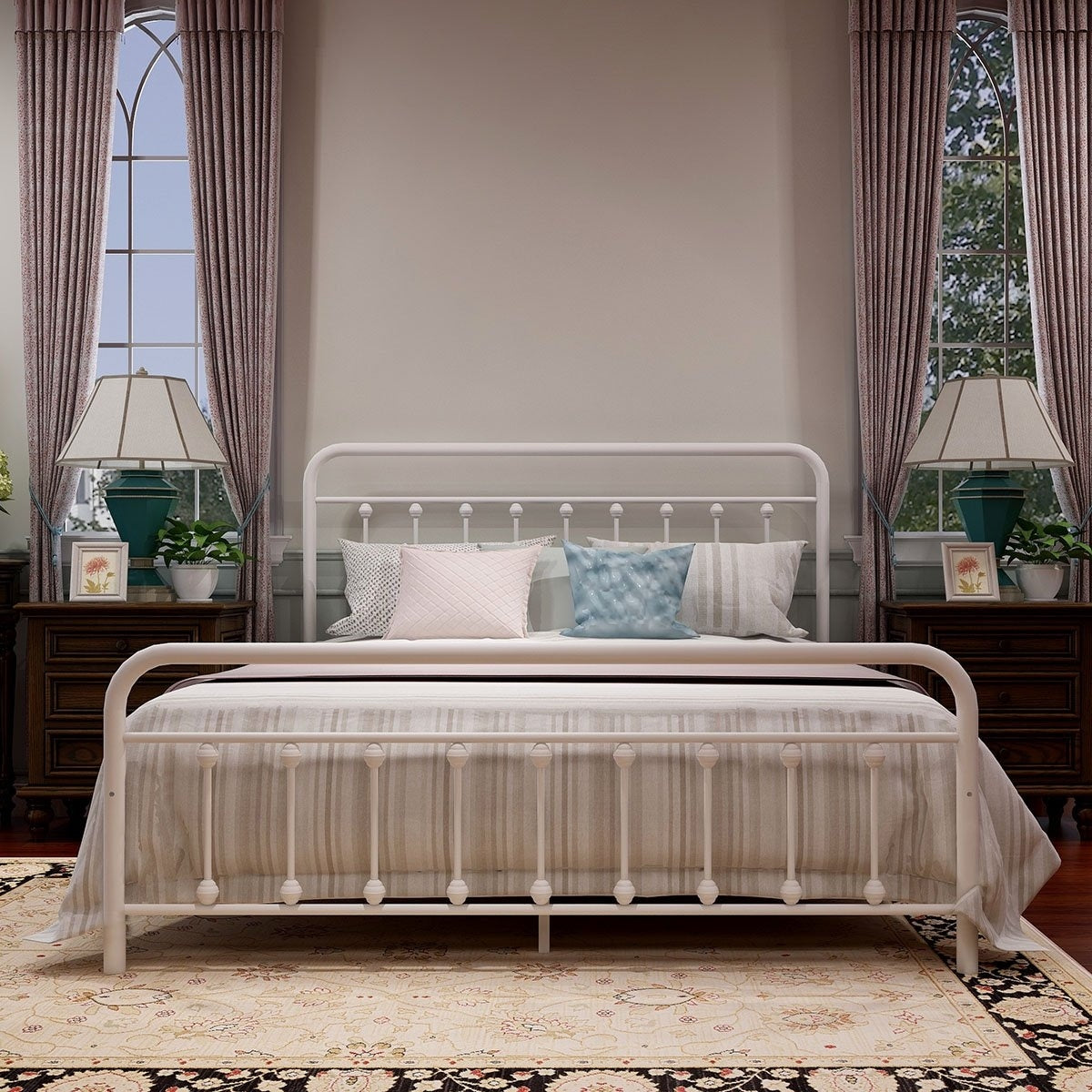 Cadre de lit plateforme en métal simple et vintage, facile à assembler, de Alazyhome