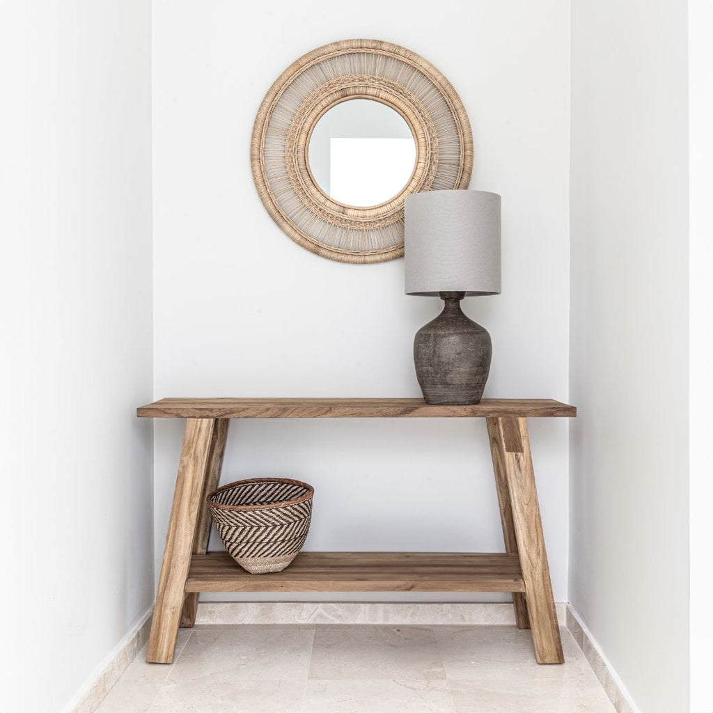 Lampe de table en argile vieillie