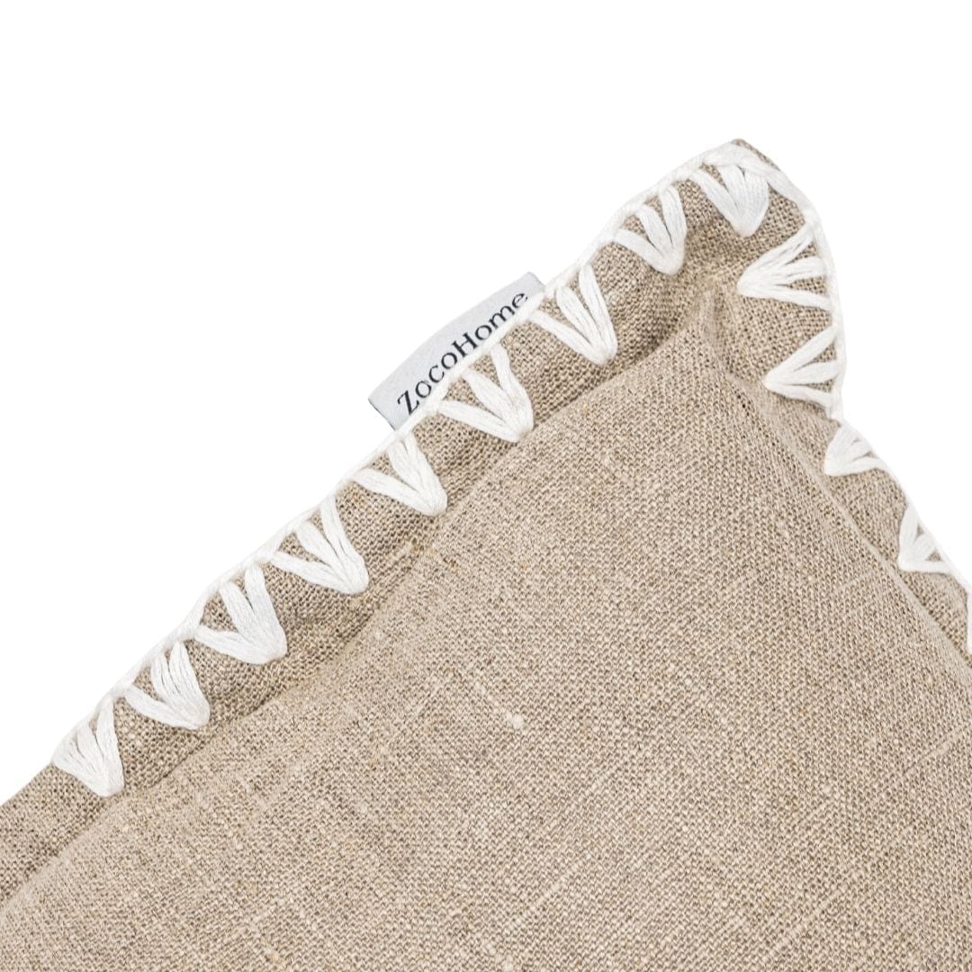 Détail de la bordure du coussin rectangulaire Amaira | 60x40cm