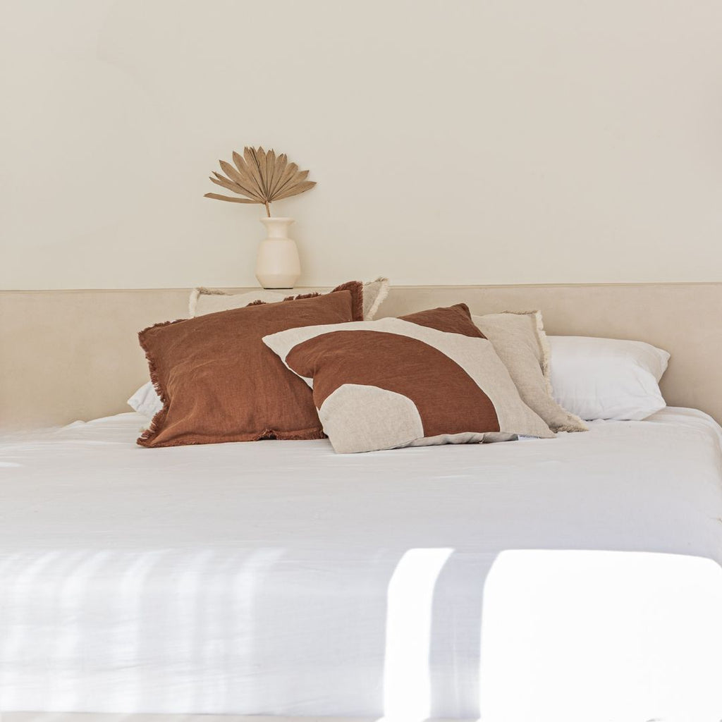 Fronce de coussin Amira, couleur brun clair | 50x50cm