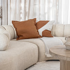 Fronce de coussin Amira, couleur brun clair | 50x50cm