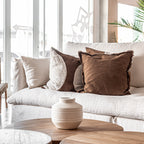 Fronce de coussin Amira Mocha | 50x50cm