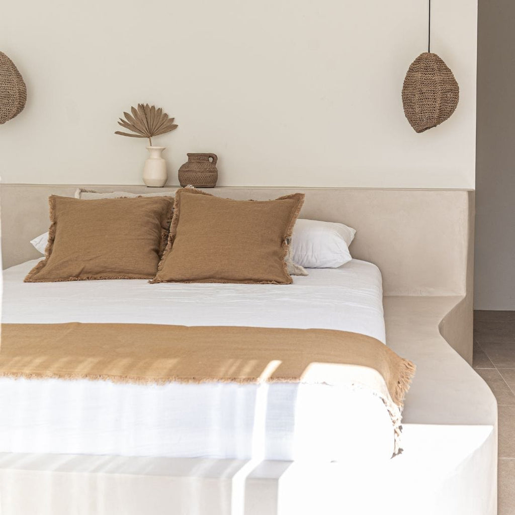 Fronce de coussin Amira, couleur blé | 50x50cm