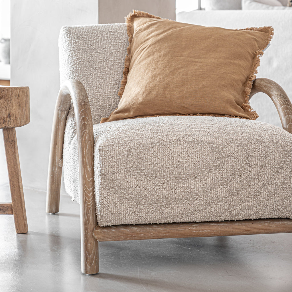 Fronce de coussin Amira, couleur blé | 50x50cm