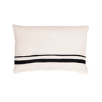 Fronce de coussin en lin Arias | Blanc/Noir 40x60cm