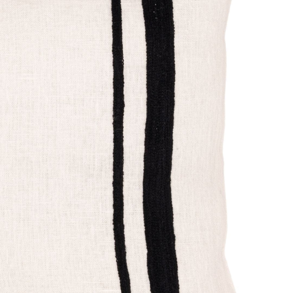 Fronce d'oreiller en lin Arias | Blanc/Noir 45x45cm