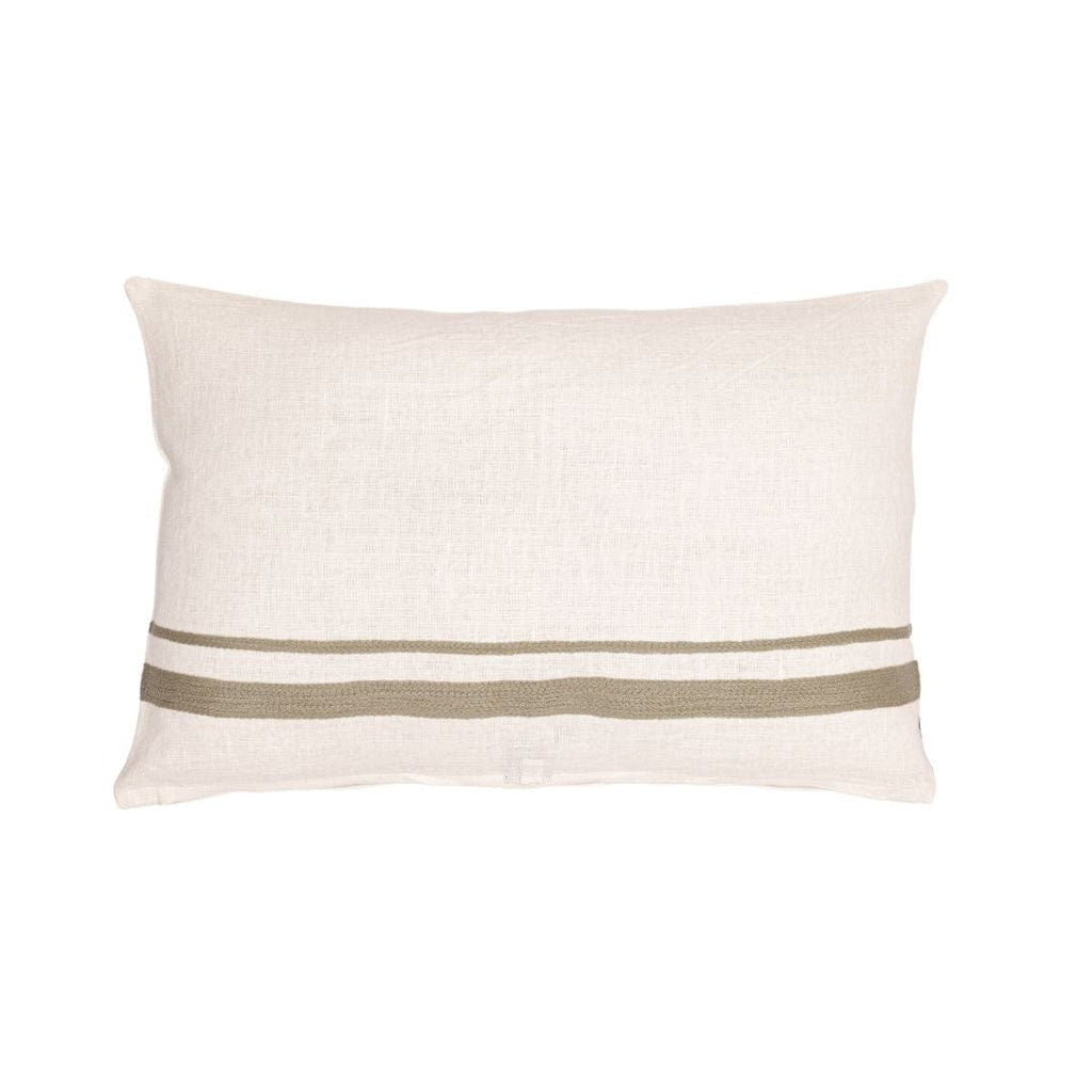 Fronce de coussin en lin Arias | Blanc/Naturel 40x60cm