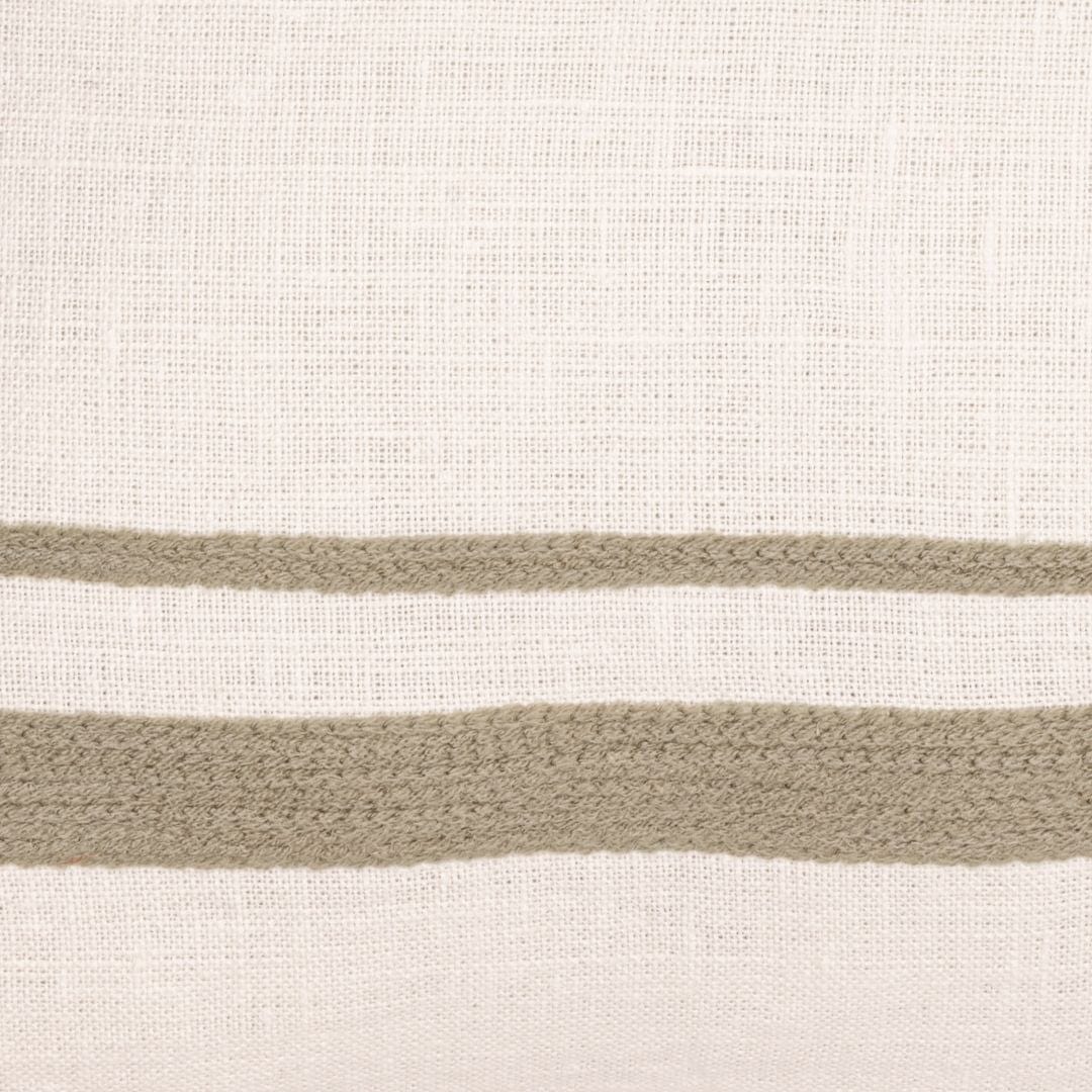Fronce de coussin en lin Arias | Blanc/Naturel 55x110cm