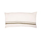 Fronce de coussin en lin Arias | Blanc/Naturel 55x110cm