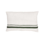 Fronce de coussin en lin Arias | Blanc/Olive 40x60cm
