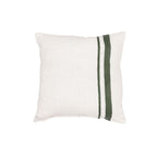 Fronce de coussin en lin Arias | Blanc/Olive 45x45cm