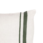 Fronce de coussin en lin Arias | Blanc/Olive 45x45cm