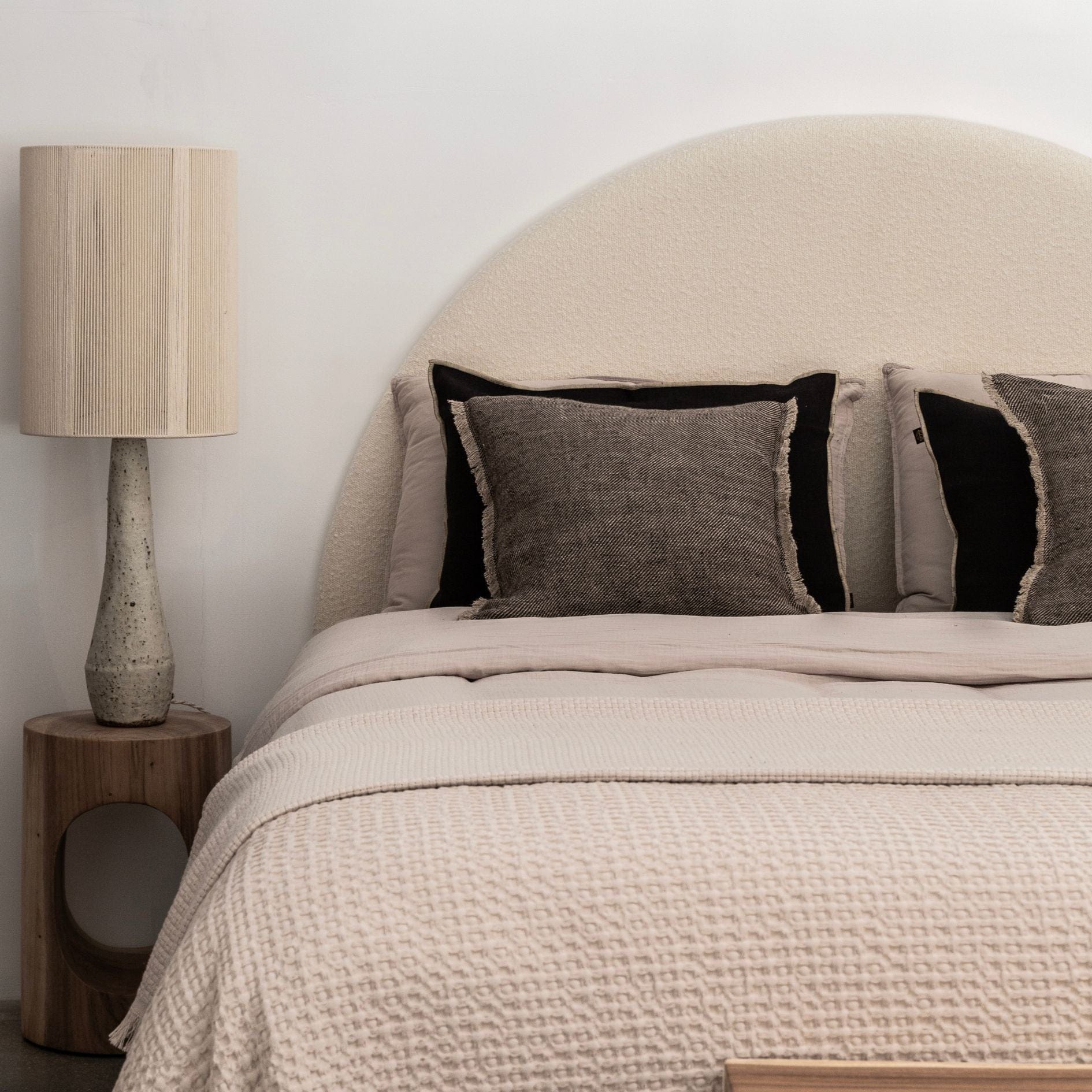 Fronce de coussin en lin Athea | Marron 45x45cm