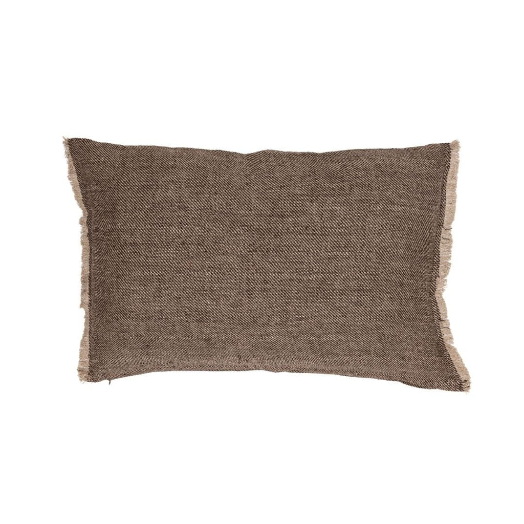 Fronce de coussin en lin Athea | Marron 40x60cm