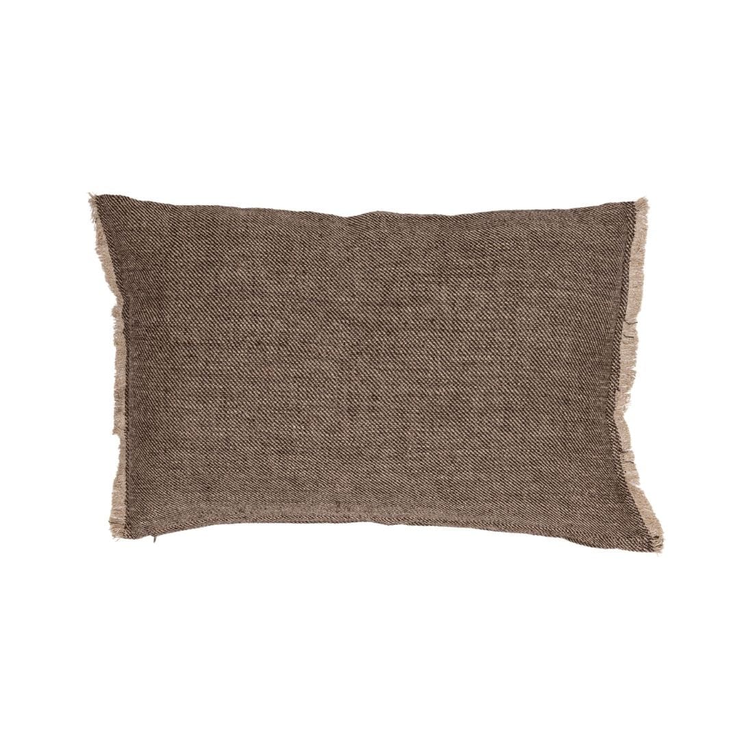 Fronce de coussin en lin Athea | Marron 40x60cm