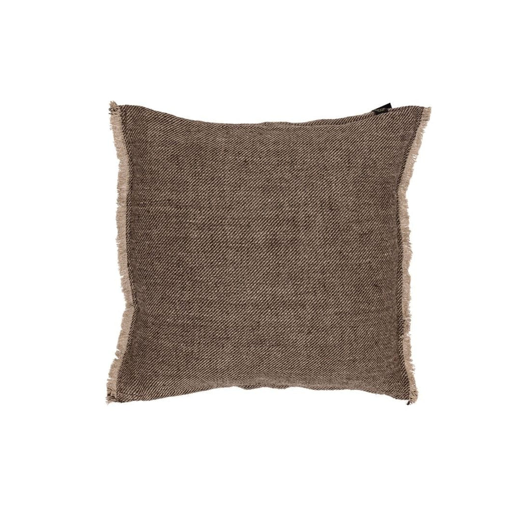 Fronce de coussin en lin Athea | Marron 45x45cm