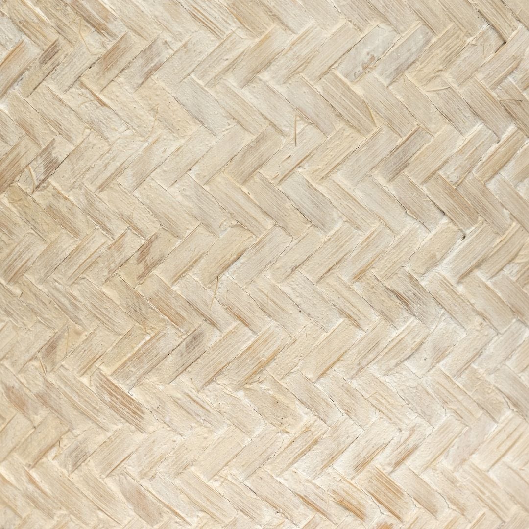 Panier en bambou | Teinté blanc 40x75cm