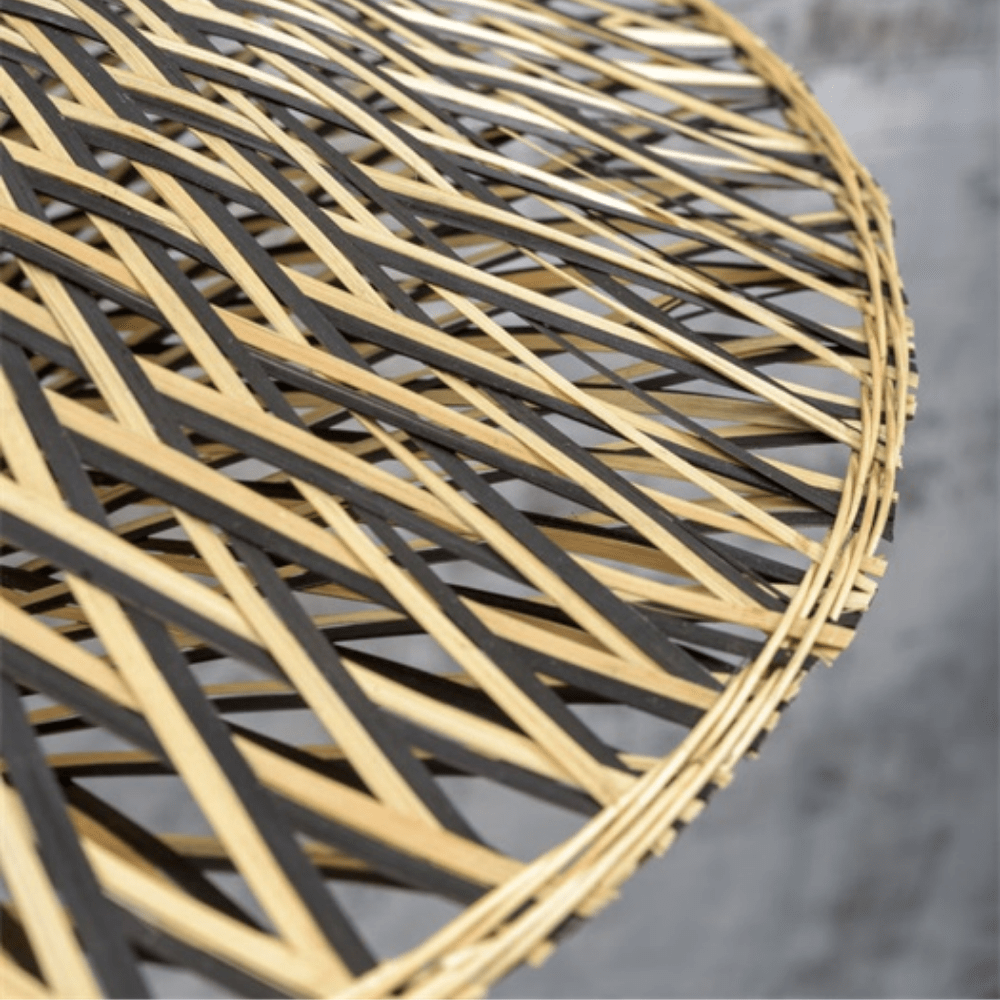 Lampe de plafond en bambou | Naturel/Noir