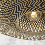Lampe de plafond en bambou | Naturel/Noir