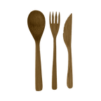 Service de couverts en bambou avec sac en jute