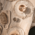 Service de couverts en bambou avec sac en jute