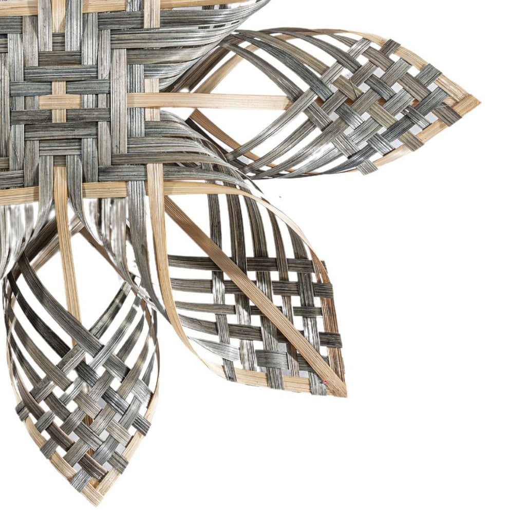 Ornement de Noël en forme d'étoile en bambou | Gris