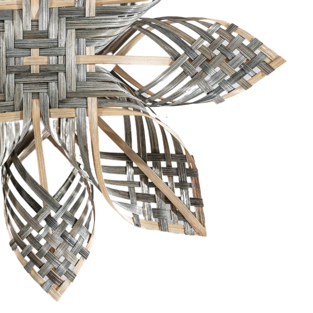 Ornement de Noël en forme d'étoile en bambou | Gris