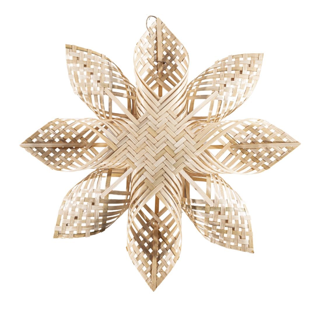 Boule de Noël en forme d'étoile en bambou | Naturel