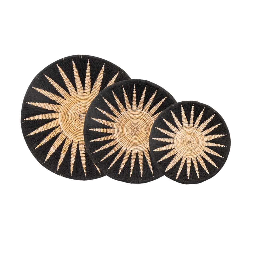 Panier mural décoratif pour bananes | Noir et naturel 40cm